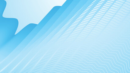 Blue gradient background with stripes wave line pattern