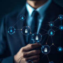Businessmen's connections are protected through healthcare data security measures that ensure the confidentiality and integrity of sensitive information, access controls to prevent unauthorized access