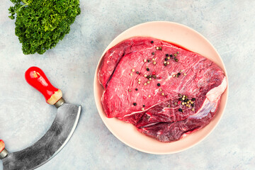 Cooking beef meat fillets.
