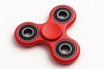 Red Fidget Spinner Device Minimalist Still Life