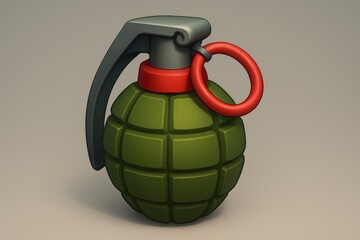 Illustrative Green Grenade with Red Ring Detail