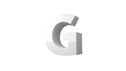 Fototapeta premium 3D Render of White Letter G on Transparent Background