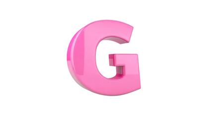 Fototapeta premium Glossy Pink 3D Letter G - Alphabet Character