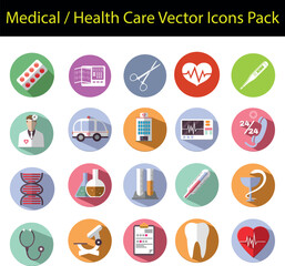 Flat medical icons for digital health apps and online clinics
