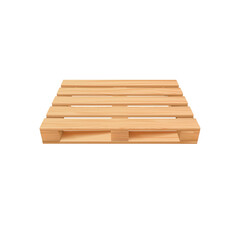 Vector realistic wooden pallet for transportation and storage of goods.