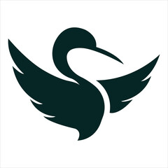 Obraz premium Heron logo design. Flamingo icon illustration vector, logo design inspiration