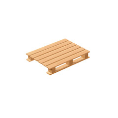 Wooden pallet perspective view, realistic vector storehouse equipment for loading and transporting freight, timber tray