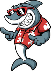 Happy Shark Wearing Sunglasses Beach