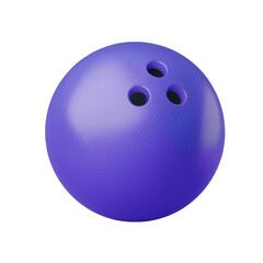 3D vibrant purple bowling ball