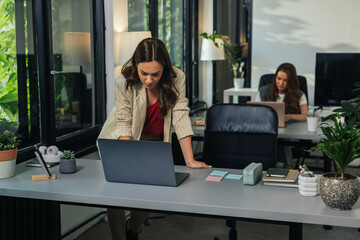Professional Women Working in Modern Office Environment
