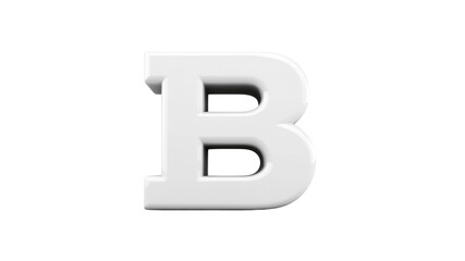 Obraz premium 3D Render of White Capital Letter B on Transparent Background