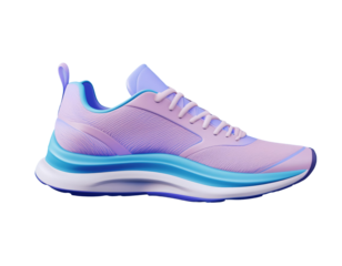 3D pastel purple and blue running shoe