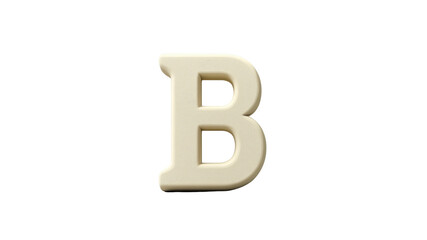 Obraz premium Creamy Beige 3D Letter B - Isolated on Transparent Background