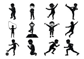 Isometric active children vector sat 