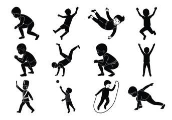 Isometric active children vector sat 