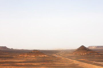 Lightning Strikes Over Desert Highway in Egypt