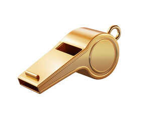 3D golden whistle awaits its moment to be blown