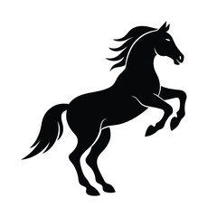 Minimalist Horse Jumping Black Vector Silhouette
