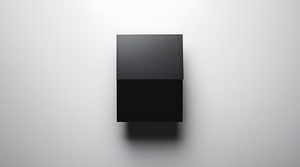 Black box mockup on light gray background