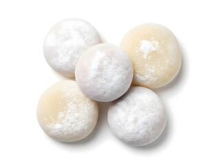 Close-up of Delicious Mochi Sweets on White