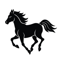 Horse Running Vector Silhouette
