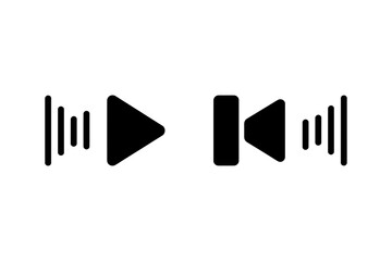 Forward and rewind media control button symbols