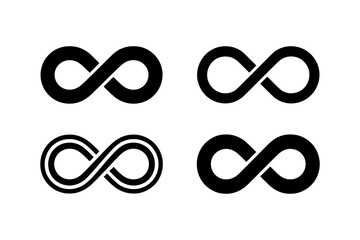 Four infinity symbols in a grid arrangement black
