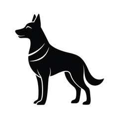 Minimalist German Shepherd Black Vector Silhouette