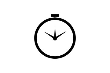 Simple black and white stopwatch with three hands
