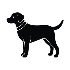 Minimalist Labrador Retriever Black Vector Silhouette