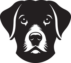 Black & White Silhouette Dog Vector | High-Quality Canine Clipart Design