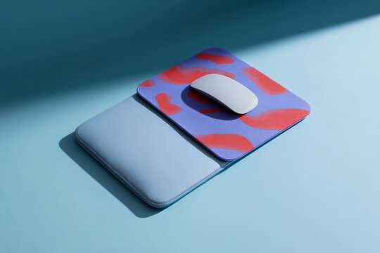 Laptop sleeve and mouse pad flat lay