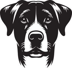 Black & White Silhouette Dog Vector | High-Quality Canine Clipart Design