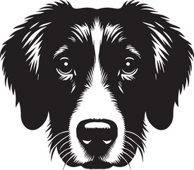 Black & White Silhouette Dog Vector | High-Quality Canine Clipart Design