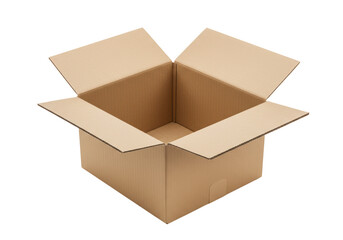 Isolated Empty Cardboard Box Ready for Packaging or Storage