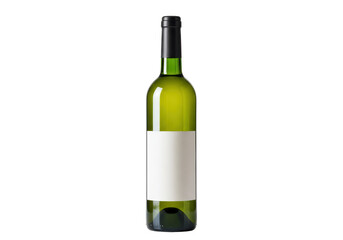 Isolated Elegant Bottle of White Wine with Blank Label
