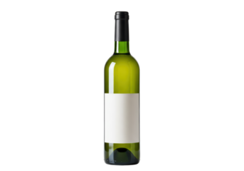 Isolated Elegant Bottle of White Wine with Blank Label