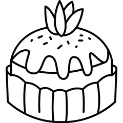 Apam Balik Icon in Line Vector Style, Malaysian Apam Balik Pancake