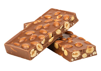 Isolated Chocolate Bar with Peanuts