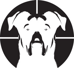 Black & White Silhouette Dog Vector | High-Quality Canine Clipart Design