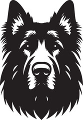 Black & White Silhouette Dog Vector | High-Quality Canine Clipart Design