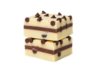 Isolated Stacked Fudge Bars with Chocolate Chips