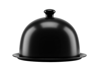 Isolated Elegant Black Food Dome Cover