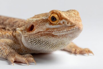 Obraz premium Bearded dragon lizard isolated on white studio
