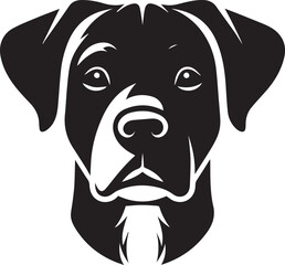 Black & White Silhouette Dog Vector | High-Quality Canine Clipart Design