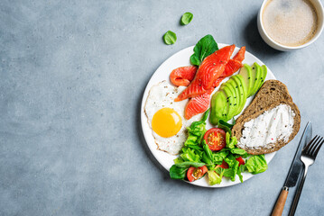 Healthy balanced breakfast plate