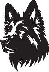 Black & White Silhouette Dog Vector | High-Quality Canine Clipart Design