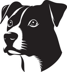 Black & White Silhouette Dog Vector | High-Quality Canine Clipart Design