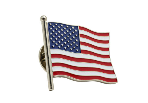 Isolated American Flag Pin Badge, Symbol of Patriotism