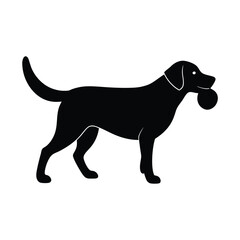 Minimalist Labrador Retriever Black Vector Silhouette